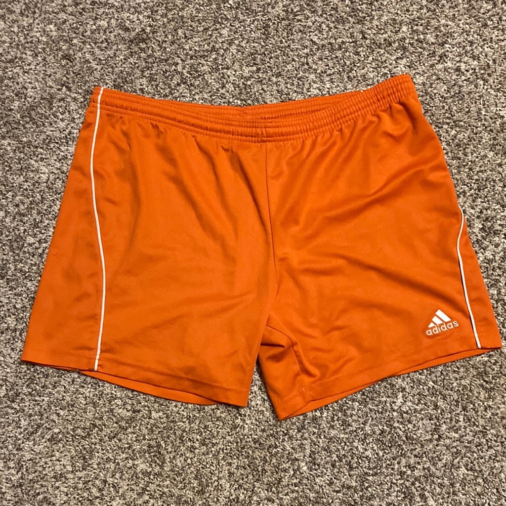 Orange drawstring Adidas shorts, size s